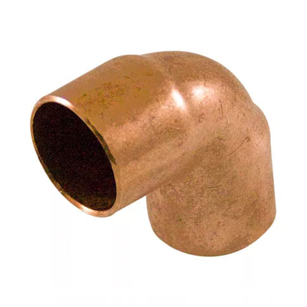 The Go Build 1/2 in. Copper 90-Degree Elbow Cup x Cup efficiently connects two pipes to change water flow direction and is lead-free, making it ideal for safe plumbing installations.